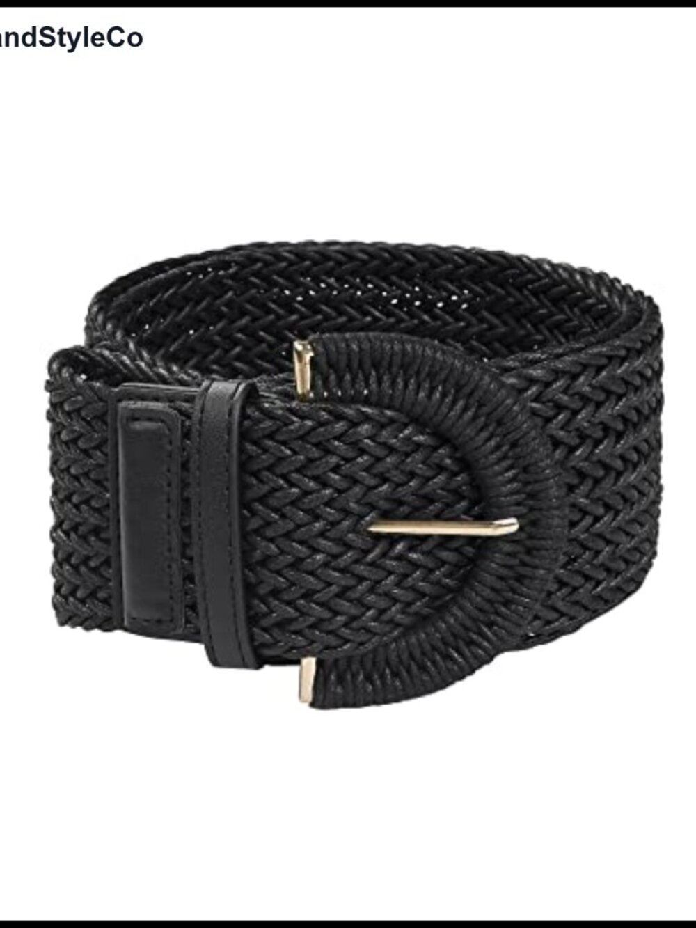 Plus Size Extra-Wide Woven Waist Belt with Chunky Metal Buckle, 7cm Wide